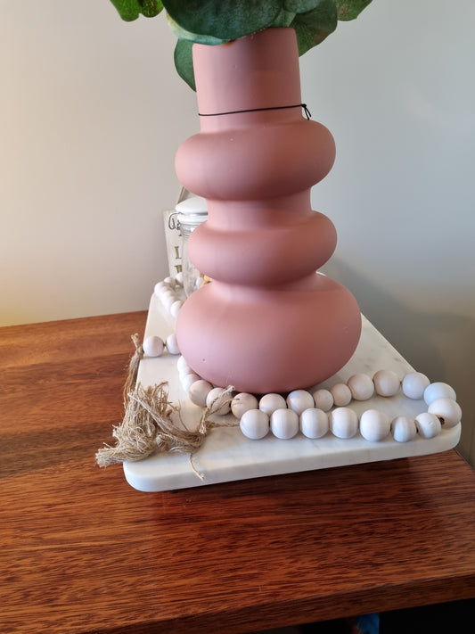 Pink Vase with Artificial Arrangement